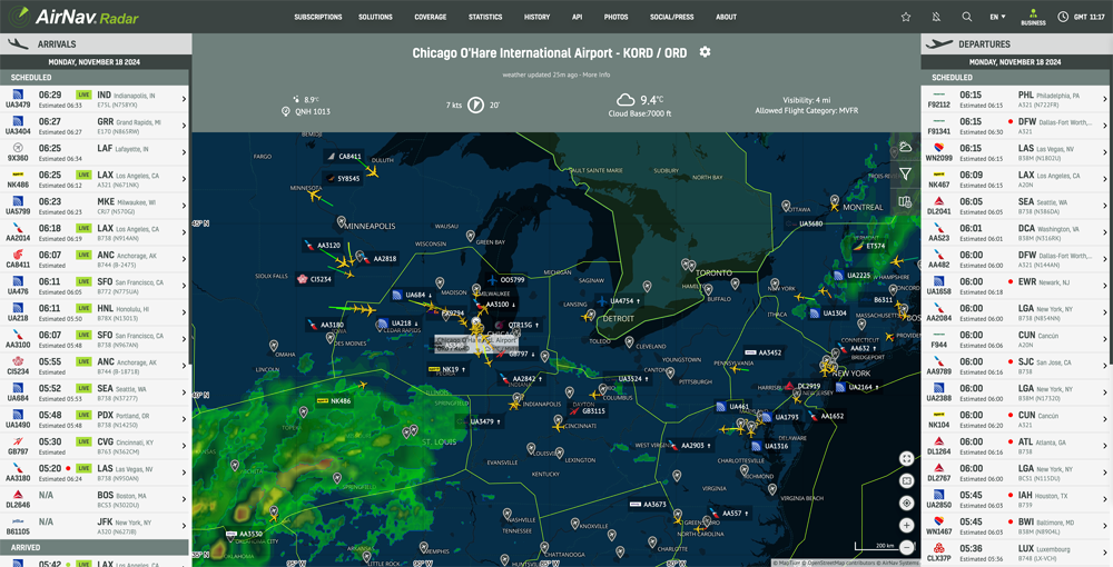 RadarBox Airport/FBO View